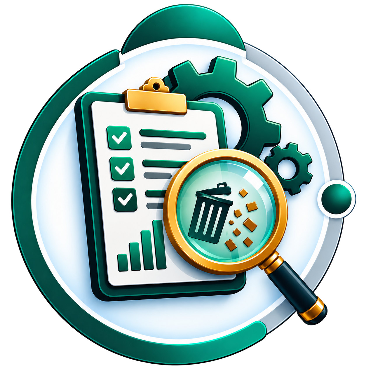 Glossy Teal Checklist Analytics Badge
