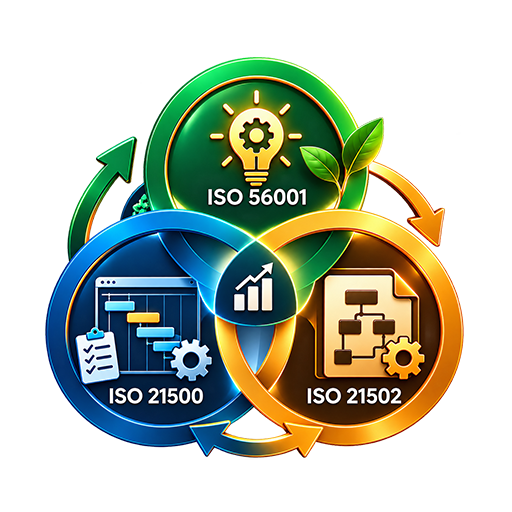 كيف يتكامل الابتكار في ISO 56001 مع إدارة المشاريع في ISO 21500 وISO 21502